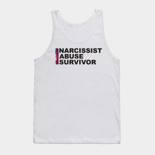 Narcissist Abuse Survivor (bold black letters and purple design) Tank Top